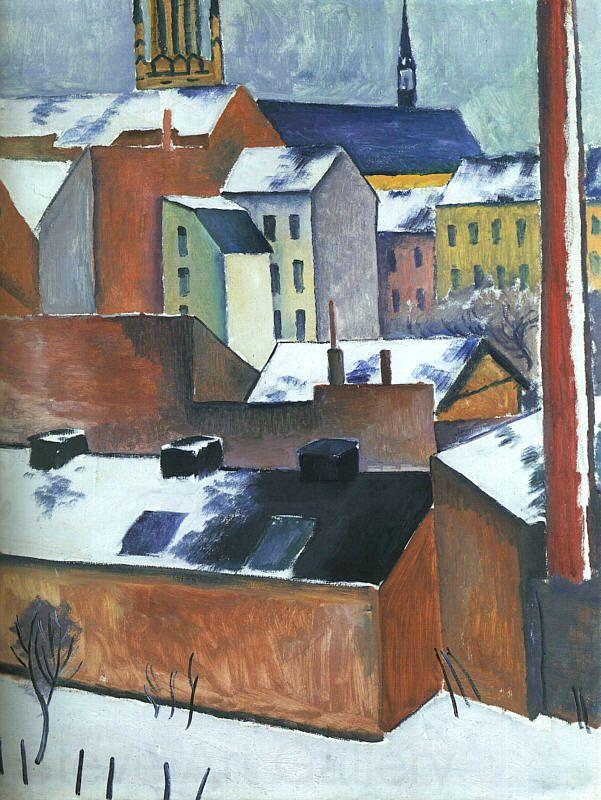 August Macke St.Mary's in the Snow Norge oil painting art